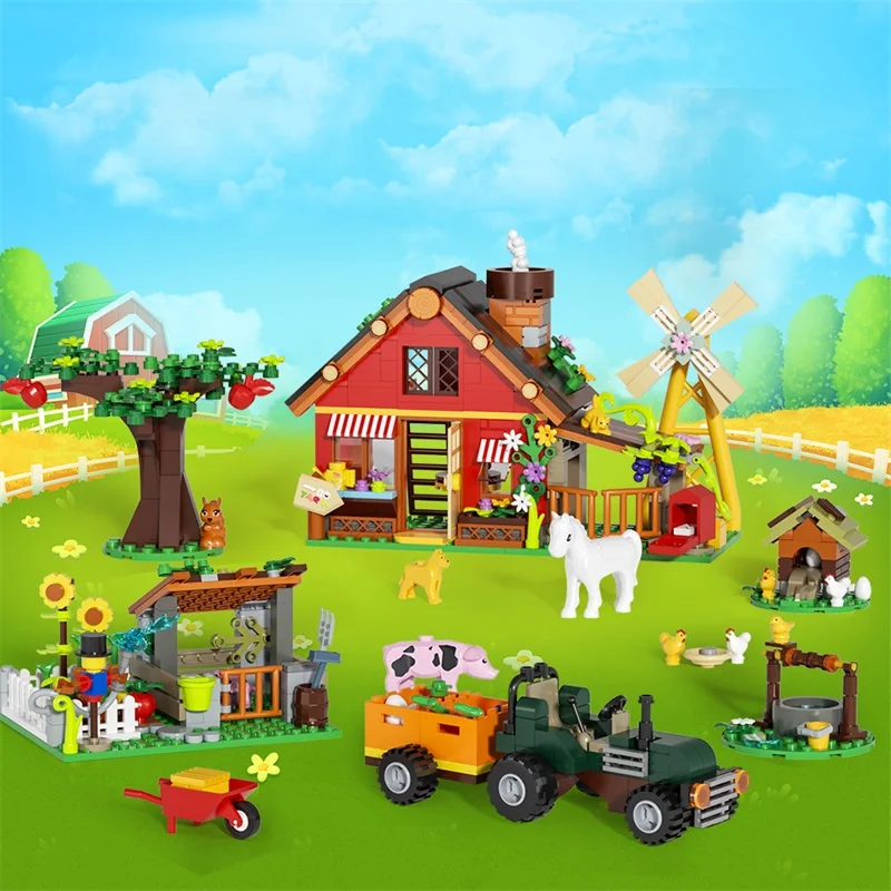 Farming Agriculture Model - 창의적인 풍차 농가 빌딩 블록 모델(농업용